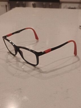 Ray-Ban Kids Black Frames with Malable Red Temple Tips